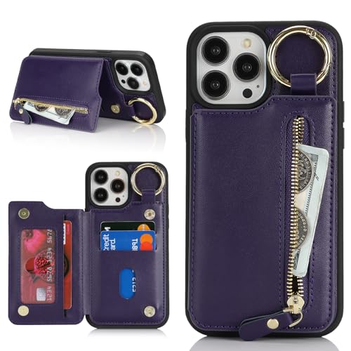 Havaya für iPhone 15 Pro Max Hülle mit Kartenhalter Handyhülle für iPhone 15 Pro Max mit Schlüsselanhänger Hülle geldbörse Reißverschluss für Herren und Damen - Lila Havaya für iPhone 15 Pro Max Hülle mit Kartenhalter Handyhülle für iPhone 15 Pro Max mit Schlüsselanhänger Hülle geldbörse Reißverschluss für Herren und Damen - Lila von Havaya