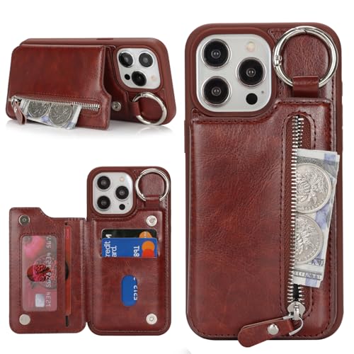 Havaya für iPhone 15 Pro Max Hülle mit Kartenhalter Handyhülle für iPhone 15 Pro Max mit Schlüsselanhänger Hülle geldbörse Reißverschluss für Herren und Damen - Dunkelbraun Havaya für iPhone 15 Pro Max Hülle mit Kartenhalter Handyhülle für iPhone 15 Pro Max mit Schlüsselanhänger Hülle geldbörse Reißverschluss für Herren und Damen - Dunkelbraun von Havaya