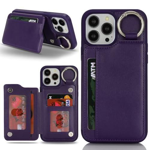 Ｈａｖａｙａ für iPhone 15 Pro Max Hülle mit kartenfach Handyhülle für iPhone 15 Pro Max mit Schlüsselanhänger Hülle geldbörse für Herren und Damen - Dunkellila von Ｈａｖａｙａ
