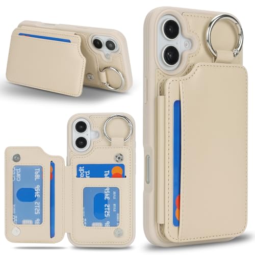 Havaya für iPhone 16 Hülle mit kartenfach Handyhülle für iPhone 16 mit Schlüsselanhänger Hülle geldbörse für Herren und Damen - Off Weiß Havaya für iPhone 16 Hülle mit kartenfach Handyhülle für iPhone 16 mit Schlüsselanhänger Hülle geldbörse für Herren und Damen - Off Weiß von Havaya
