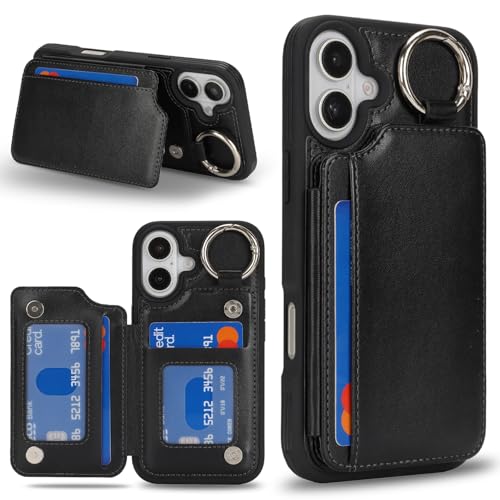 Havaya für iPhone 16 Plus Hülle mit kartenfach Handyhülle für iPhone 16 Plus mit Schlüsselanhänger Hülle geldbörse für Herren und Damen - Schwarz Havaya für iPhone 16 Plus Hülle mit kartenfach Handyhülle für iPhone 16 Plus mit Schlüsselanhänger Hülle geldbörse für Herren und Damen - Schwarz von Havaya