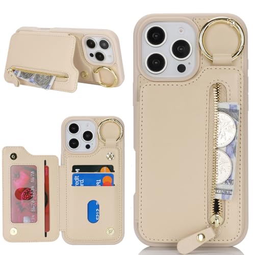 Havaya für iPhone 16 Pro Max Hülle mit Kartenhalter Handyhülle für iPhone 16 Pro Max mit Schlüsselanhänger Hülle geldbörse Leder Reißverschluss für Herren und Damen - Aprikose Havaya für iPhone 16 Pro Max Hülle mit Kartenhalter Handyhülle für iPhone 16 Pro Max mit Schlüsselanhänger Hülle geldbörse Leder Reißverschluss für Herren und Damen - Aprikose von Havaya