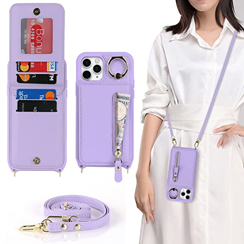 Havaya für iPhone 11 Pro Hülle mit Band RFID Kartenhalter handyhülle iPhone 11 Pro mit Reißverschluss Band Ring Ständer Case für Frauen - Lila Havaya für iPhone 11 Pro Hülle mit Band RFID Kartenhalter handyhülle iPhone 11 Pro mit Reißverschluss Band Ring Ständer Case für Frauen - Lila von Havaya