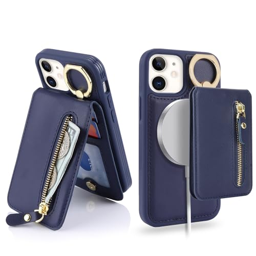Havaya für iPhone 12 Mini Hülle Kompatibel mit Magsafe für iPhone 12 Mini Hülle kartenfach Abnehmbar 2 in 1 Reißverschluss geldbörse Herren und Damen - Dunkelblau Havaya für iPhone 12 Mini Hülle Kompatibel mit Magsafe für iPhone 12 Mini Hülle kartenfach Abnehmbar 2 in 1 Reißverschluss geldbörse Herren und Damen - Dunkelblau von Havaya