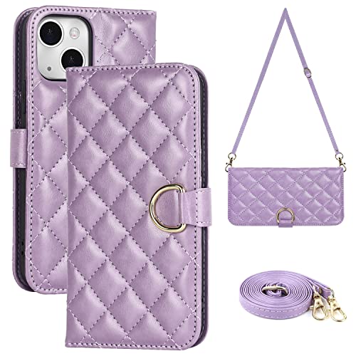 Havaya für iPhone 13 Mini Hülle mit Band Handyhülle iPhone 13 Mini mit Kartenhalter Handytasche zum umhängen für geldbörse Damen - Lila Havaya für iPhone 13 Mini Hülle mit Band Handyhülle iPhone 13 Mini mit Kartenhalter Handytasche zum umhängen für geldbörse Damen - Lila von Havaya