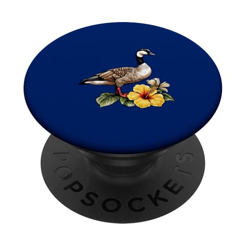 Hawaiianische Gans mit gelber Hibiskusblüte PopSockets Klebender PopGrip von Hawaii Territory Symbols Gifts & Tees taiche