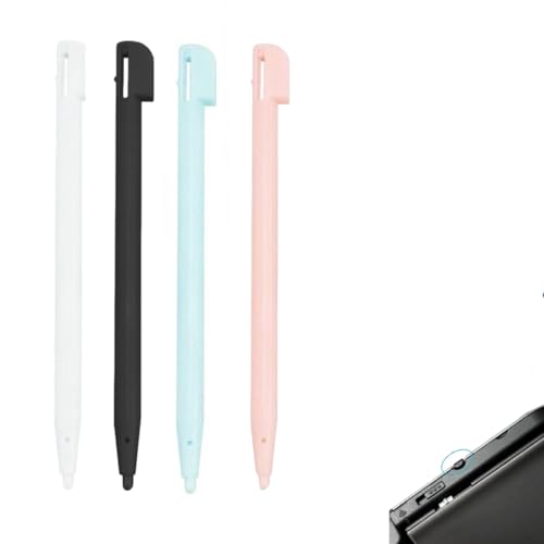 DS-Stift, 4 Stück Touchscreen-Stifte für NDS, 3DS Lite, DSL, NDSL – präzises und langlebiges Spielzubehör in 4 Farben (Schwarz, Weiß, Rosa, Blau) für ein personalisiertes Spielerlebnis von Hawfund