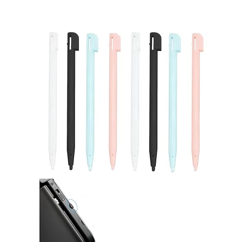DS-Stift, 8 Stück Touchscreen-Stifte für NDS, 3DS Lite, DSL, NDSL – präzises und langlebiges Spielzubehör in 4 Farben (Schwarz, Weiß, Rosa, Blau) zur Verbesserung Ihres Spielerlebnisses von Hawfund