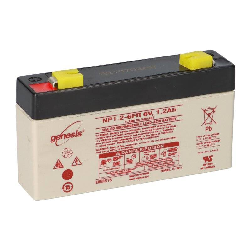 Enersys Genesis NP1.2-6 6V 1,2Ah 4,8mm Faston AGM Akku von Hawker