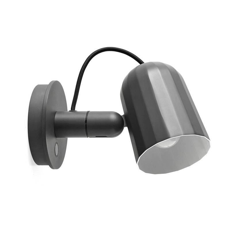 HAY Noc Wall Button LED-Wandleuchte, dunkelgrau von Hay