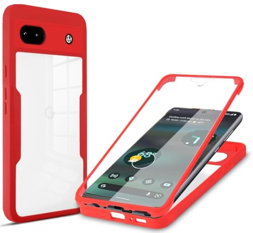 Haygdz 360 Grad Hülle kompatibel mit Google Pixel 6a, Ganzkörper Schutzhülle mit eingebauter Glas Displayschutzfolie Stoßfeste Fullbody Handyhülle, Rot Haygdz 360 Grad Hülle kompatibel mit Google Pixel 6a, Ganzkörper Schutzhülle mit eingebauter Glas Displayschutzfolie Stoßfeste Fullbody Handyhülle, Rot von Haygdz