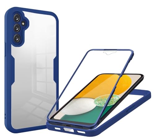 Haygdz 360 Grad Hülle kompatibel mit Samsung Galaxy A13 5G/A04/A04S, Ganzkörper Schutzhülle mit eingebauter Glas Displayschutzfolie Stoßfeste Fullbody Handyhülle, Blau Haygdz 360 Grad Hülle kompatibel mit Samsung Galaxy A13 5G/A04/A04S, Ganzkörper Schutzhülle mit eingebauter Glas Displayschutzfolie Stoßfeste Fullbody Handyhülle, Blau von Haygdz