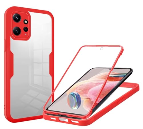 Haygdz 360 Grad Hülle kompatibel mit Xiaomi Redmi Note 12 4G, Ganzkörper Schutzhülle mit eingebauter Glas Displayschutzfolie Stoßfeste Fullbody Handyhülle, Rot Haygdz 360 Grad Hülle kompatibel mit Xiaomi Redmi Note 12 4G, Ganzkörper Schutzhülle mit eingebauter Glas Displayschutzfolie Stoßfeste Fullbody Handyhülle, Rot von Haygdz