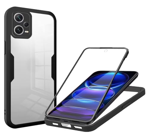 Haygdz 360 Grad Hülle kompatibel mit Xiaomi Redmi Note 12 Pro 5G/Poco X5 Pro 6.67" Zoll, Ganzkörper Schutzhülle mit eingebauter Glas Displayschutzfolie Stoßfeste Fullbody Handyhülle, Schwarz Haygdz 360 Grad Hülle kompatibel mit Xiaomi Redmi Note 12 Pro 5G/Poco X5 Pro 6.67" Zoll, Ganzkörper Schutzhülle mit eingebauter Glas Displayschutzfolie Stoßfeste Fullbody Handyhülle, Schwarz von Haygdz
