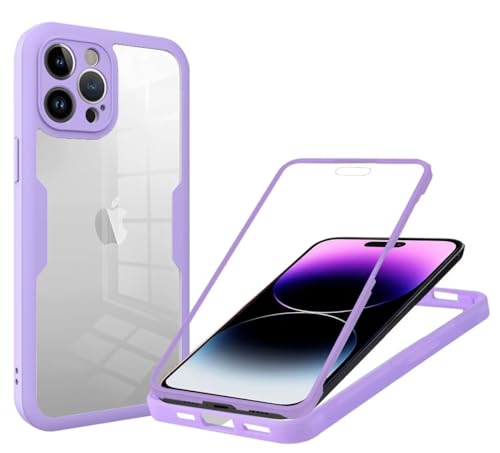 Haygdz 360 Grad Hülle kompatibel mit iPhone 14 Pro, Ganzkörper Schutzhülle mit eingebauter Glas Displayschutzfolie Stoßfeste Fullbody Handyhülle, Lila Haygdz 360 Grad Hülle kompatibel mit iPhone 14 Pro, Ganzkörper Schutzhülle mit eingebauter Glas Displayschutzfolie Stoßfeste Fullbody Handyhülle, Lila von Haygdz
