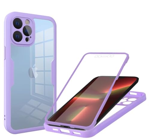 Haygdz 360 Grad Hülle kompatibel mit iPhone 14 Pro Max, Ganzkörper Schutzhülle mit eingebauter Glas Displayschutzfolie Stoßfeste Fullbody Handyhülle, Lila Haygdz 360 Grad Hülle kompatibel mit iPhone 14 Pro Max, Ganzkörper Schutzhülle mit eingebauter Glas Displayschutzfolie Stoßfeste Fullbody Handyhülle, Lila von Haygdz
