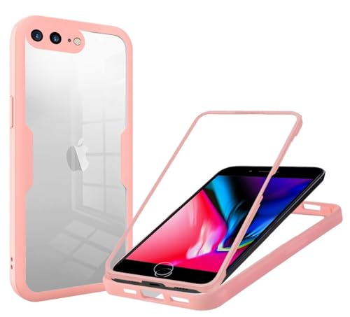 Haygdz 360 Grad Hülle kompatibel mit iPhone 7 Plus/iPhone 8 Plus, Ganzkörper Schutzhülle mit eingebauter Glas Displayschutzfolie Stoßfeste Fullbody Handyhülle, Rosa Haygdz 360 Grad Hülle kompatibel mit iPhone 7 Plus/iPhone 8 Plus, Ganzkörper Schutzhülle mit eingebauter Glas Displayschutzfolie Stoßfeste Fullbody Handyhülle, Rosa von Haygdz