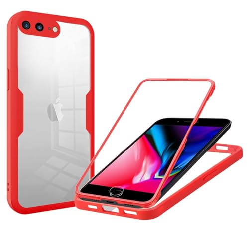 Haygdz 360 Grad Hülle kompatibel mit iPhone 7 Plus/iPhone 8 Plus, Ganzkörper Schutzhülle mit eingebauter Glas Displayschutzfolie Stoßfeste Fullbody Handyhülle, Rot Haygdz 360 Grad Hülle kompatibel mit iPhone 7 Plus/iPhone 8 Plus, Ganzkörper Schutzhülle mit eingebauter Glas Displayschutzfolie Stoßfeste Fullbody Handyhülle, Rot von Haygdz