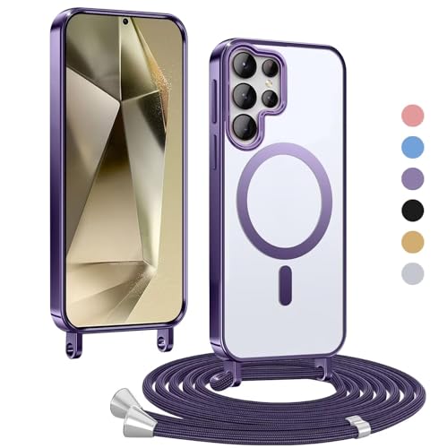 Haygdz Handykette für Samsung Galaxy S24 Ultra Hülle, Transparent Magnetische Kompatibel mit MagSafe, mit Abnehmbar Einstellbar Necklace Kratzfeste Stossfest Schutzhülle für Samsung S24 Ultra, Lila Haygdz Handykette für Samsung Galaxy S24 Ultra Hülle, Transparent Magnetische Kompatibel mit MagSafe, mit Abnehmbar Einstellbar Necklace Kratzfeste Stossfest Schutzhülle für Samsung S24 Ultra, Lila von Haygdz
