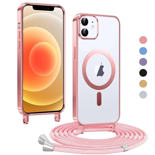 Haygdz Handykette für iPhone 12 Pro/iPhone 12 Hülle, Transparent Magnetische Kompatibel mit MagSafe, mit Abnehmbar Einstellbar Necklace Kratzfeste Stossfest Schutzhülle für iPhone 12 Pro, Rosa Haygdz Handykette für iPhone 12 Pro/iPhone 12 Hülle, Transparent Magnetische Kompatibel mit MagSafe, mit Abnehmbar Einstellbar Necklace Kratzfeste Stossfest Schutzhülle für iPhone 12 Pro, Rosa von Haygdz
