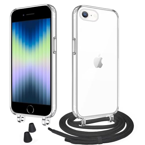 Haygdz Handykette kompatibel mit iPhone 7/8/iPhone SE 2020,Necklace Hülle mit Bands Handyhülle für zum Umhängen Kordel,Transparent Case mit Handykordel,Stoßfeste Schutzhülle, Transparent Haygdz Handykette kompatibel mit iPhone 7/8/iPhone SE 2020,Necklace Hülle mit Bands Handyhülle für zum Umhängen Kordel,Transparent Case mit Handykordel,Stoßfeste Schutzhülle, Transparent von Haygdz