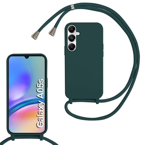 Haygdz Silikon Handykette für Samsung Galaxy A05S Hülle mit Band,Verstellbarer Halskette Handyhülle,Necklace Hülle mit Band,Handyhülle für zum Umhängen,Case mit Schnur, Dunkelgrün Haygdz Silikon Handykette für Samsung Galaxy A05S Hülle mit Band,Verstellbarer Halskette Handyhülle,Necklace Hülle mit Band,Handyhülle für zum Umhängen,Case mit Schnur, Dunkelgrün von Haygdz