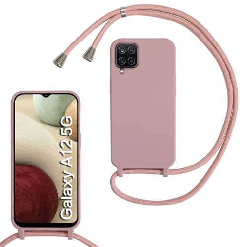 Haygdz Silikon Handykette für Samsung Galaxy A12 Hülle mit Band,Verstellbarer Halskette Handyhülle,Necklace Hülle mit Band,Handyhülle für zum Umhängen,Case mit Schnur, Sand Pink Haygdz Silikon Handykette für Samsung Galaxy A12 Hülle mit Band,Verstellbarer Halskette Handyhülle,Necklace Hülle mit Band,Handyhülle für zum Umhängen,Case mit Schnur, Sand Pink von Haygdz