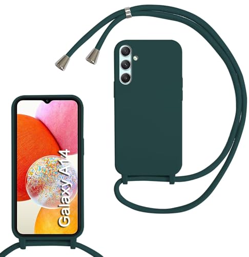 Haygdz Silikon Handykette für Samsung Galaxy A14 5G Hülle mit Band,Verstellbarer Halskette Handyhülle,Necklace Hülle mit Band,Handyhülle für zum Umhängen,Case mit Schnur, Dunkelgrün Haygdz Silikon Handykette für Samsung Galaxy A14 5G Hülle mit Band,Verstellbarer Halskette Handyhülle,Necklace Hülle mit Band,Handyhülle für zum Umhängen,Case mit Schnur, Dunkelgrün von Haygdz