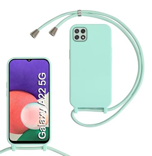 Haygdz Silikon Handykette für Samsung Galaxy A22 5G Hülle mit Band,Verstellbarer Halskette Handyhülle,Necklace Hülle mit Band,Handyhülle für zum Umhängen,Case mit Schnur, Mintgrün Haygdz Silikon Handykette für Samsung Galaxy A22 5G Hülle mit Band,Verstellbarer Halskette Handyhülle,Necklace Hülle mit Band,Handyhülle für zum Umhängen,Case mit Schnur, Mintgrün von Haygdz