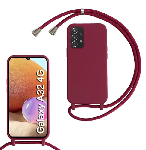 Haygdz Silikon Handykette für Samsung Galaxy A32 4G Hülle mit Band,Verstellbarer Halskette Handyhülle,Necklace Hülle mit Band,Handyhülle für zum Umhängen,Case mit Schnur, Rot Haygdz Silikon Handykette für Samsung Galaxy A32 4G Hülle mit Band,Verstellbarer Halskette Handyhülle,Necklace Hülle mit Band,Handyhülle für zum Umhängen,Case mit Schnur, Rot von Haygdz