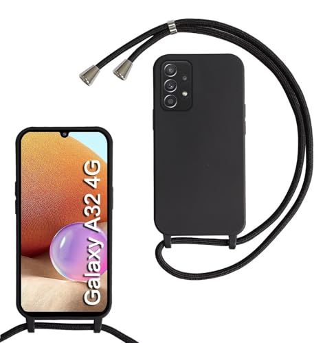 Haygdz Silikon Handykette für Samsung Galaxy A32 4G Hülle mit Band,Verstellbarer Halskette Handyhülle,Necklace Hülle mit Band,Handyhülle für zum Umhängen,Case mit Schnur, Schwarz Haygdz Silikon Handykette für Samsung Galaxy A32 4G Hülle mit Band,Verstellbarer Halskette Handyhülle,Necklace Hülle mit Band,Handyhülle für zum Umhängen,Case mit Schnur, Schwarz von Haygdz