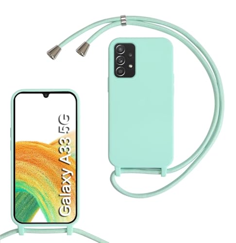 Haygdz Silikon Handykette für Samsung Galaxy A33 5G Hülle mit Band,Verstellbarer Halskette Handyhülle,Necklace Hülle mit Band,Handyhülle für zum Umhängen,Case mit Schnur, Mintgrün Haygdz Silikon Handykette für Samsung Galaxy A33 5G Hülle mit Band,Verstellbarer Halskette Handyhülle,Necklace Hülle mit Band,Handyhülle für zum Umhängen,Case mit Schnur, Mintgrün von Haygdz