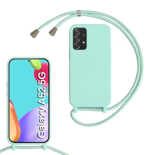 Haygdz Silikon Handykette für Samsung Galaxy A52 5G/A52S Hülle mit Band,Verstellbarer Halskette Handyhülle,Necklace Hülle mit Band,Handyhülle für zum Umhängen,Case mit Schnur, Mintgrün Haygdz Silikon Handykette für Samsung Galaxy A52 5G/A52S Hülle mit Band,Verstellbarer Halskette Handyhülle,Necklace Hülle mit Band,Handyhülle für zum Umhängen,Case mit Schnur, Mintgrün von Haygdz