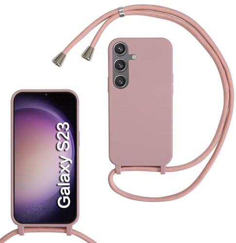 Haygdz Silikon Handykette für Samsung Galaxy S23 Hülle mit Band,Verstellbarer Halskette Handyhülle,Necklace Hülle mit Band,Handyhülle für zum Umhängen,Case mit Schnur, Sand Pink Haygdz Silikon Handykette für Samsung Galaxy S23 Hülle mit Band,Verstellbarer Halskette Handyhülle,Necklace Hülle mit Band,Handyhülle für zum Umhängen,Case mit Schnur, Sand Pink von Haygdz