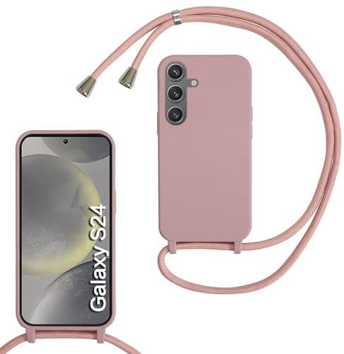 Haygdz Silikon Handykette für Samsung Galaxy S24/Galaxy S25 Hülle mit Band,Verstellbarer Halskette Handyhülle,Necklace Hülle mit Band,Handyhülle für zum Umhängen,Case mit Schnur, Sand Pink Haygdz Silikon Handykette für Samsung Galaxy S24/Galaxy S25 Hülle mit Band,Verstellbarer Halskette Handyhülle,Necklace Hülle mit Band,Handyhülle für zum Umhängen,Case mit Schnur, Sand Pink von Haygdz