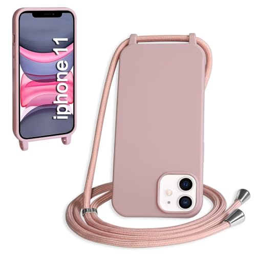 Haygdz Silikon Handykette für iPhone 11 Hülle mit Band,Verstellbarer Halskette Handyhülle,Necklace Hülle mit Band,Handyhülle für zum Umhängen,Case mit Schnur, Sand Pink Haygdz Silikon Handykette für iPhone 11 Hülle mit Band,Verstellbarer Halskette Handyhülle,Necklace Hülle mit Band,Handyhülle für zum Umhängen,Case mit Schnur, Sand Pink von Haygdz