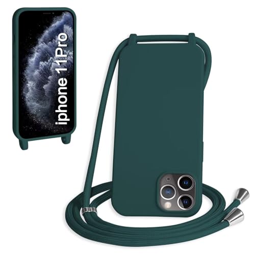 Haygdz Silikon Handykette für iPhone 11 Pro Hülle mit Band,Verstellbarer Halskette Handyhülle,Necklace Hülle mit Band,Handyhülle für zum Umhängen,Case mit Schnur, Dunkelgrün Haygdz Silikon Handykette für iPhone 11 Pro Hülle mit Band,Verstellbarer Halskette Handyhülle,Necklace Hülle mit Band,Handyhülle für zum Umhängen,Case mit Schnur, Dunkelgrün von Haygdz
