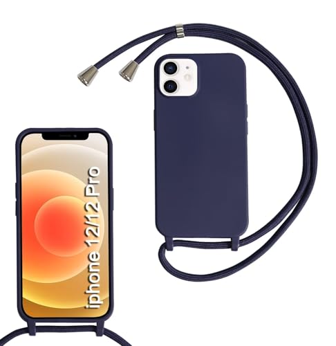 Haygdz Silikon Handykette für iPhone 12/iPhone 12 Pro Hülle mit Band,Verstellbarer Halskette Handyhülle,Necklace Hülle mit Band,Handyhülle für zum Umhängen,Case mit Schnur, Dunkelblau Haygdz Silikon Handykette für iPhone 12/iPhone 12 Pro Hülle mit Band,Verstellbarer Halskette Handyhülle,Necklace Hülle mit Band,Handyhülle für zum Umhängen,Case mit Schnur, Dunkelblau von Haygdz