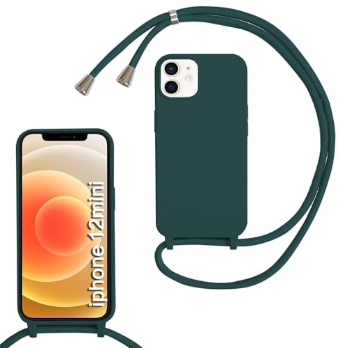 Haygdz Silikon Handykette für iPhone 12 Mini Hülle mit Band,Verstellbarer Halskette Handyhülle,Necklace Hülle mit Band,Handyhülle für zum Umhängen,Case mit Schnur, Dunkelgrün Haygdz Silikon Handykette für iPhone 12 Mini Hülle mit Band,Verstellbarer Halskette Handyhülle,Necklace Hülle mit Band,Handyhülle für zum Umhängen,Case mit Schnur, Dunkelgrün von Haygdz