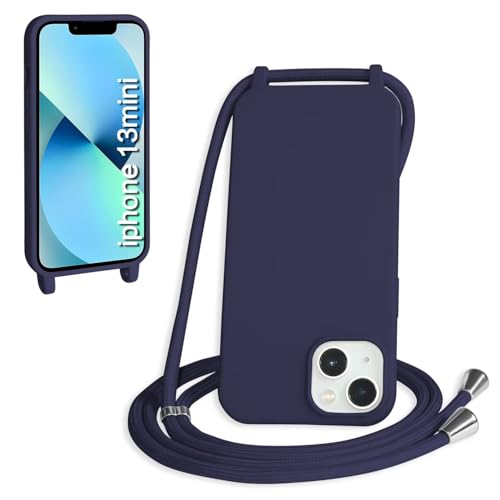 Haygdz Silikon Handykette für iPhone 13 Mini Hülle mit Band,Verstellbarer Halskette Handyhülle,Necklace Hülle mit Band,Handyhülle für zum Umhängen,Case mit Schnur, Dunkelblau Haygdz Silikon Handykette für iPhone 13 Mini Hülle mit Band,Verstellbarer Halskette Handyhülle,Necklace Hülle mit Band,Handyhülle für zum Umhängen,Case mit Schnur, Dunkelblau von Haygdz