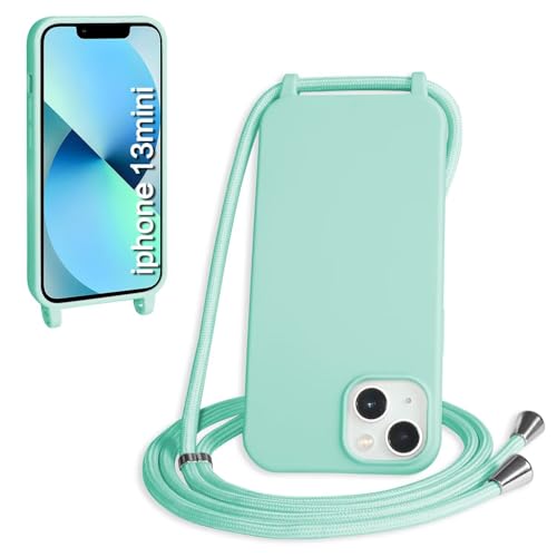 Haygdz Silikon Handykette für iPhone 13 Mini Hülle mit Band,Verstellbarer Halskette Handyhülle,Necklace Hülle mit Band,Handyhülle für zum Umhängen,Case mit Schnur, Mintgrün Haygdz Silikon Handykette für iPhone 13 Mini Hülle mit Band,Verstellbarer Halskette Handyhülle,Necklace Hülle mit Band,Handyhülle für zum Umhängen,Case mit Schnur, Mintgrün von Haygdz