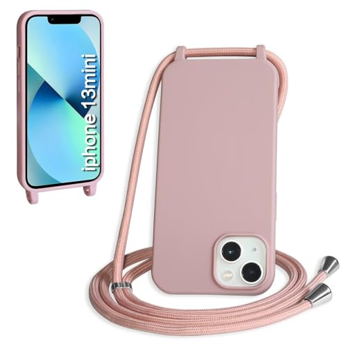Haygdz Silikon Handykette für iPhone 13 Mini Hülle mit Band,Verstellbarer Halskette Handyhülle,Necklace Hülle mit Band,Handyhülle für zum Umhängen,Case mit Schnur, Sand Pink Haygdz Silikon Handykette für iPhone 13 Mini Hülle mit Band,Verstellbarer Halskette Handyhülle,Necklace Hülle mit Band,Handyhülle für zum Umhängen,Case mit Schnur, Sand Pink von Haygdz