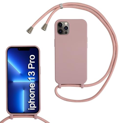 Haygdz Silikon Handykette für iPhone 13 Pro Hülle mit Band,Verstellbarer Halskette Handyhülle,Necklace Hülle mit Band,Handyhülle für zum Umhängen,Case mit Schnur, Sand Pink Haygdz Silikon Handykette für iPhone 13 Pro Hülle mit Band,Verstellbarer Halskette Handyhülle,Necklace Hülle mit Band,Handyhülle für zum Umhängen,Case mit Schnur, Sand Pink von Haygdz