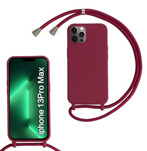 Haygdz Silikon Handykette für iPhone 13 Pro Max Hülle mit Band,Verstellbarer Halskette Handyhülle,Necklace Hülle mit Band,Handyhülle für zum Umhängen,Case mit Schnur, Rot Haygdz Silikon Handykette für iPhone 13 Pro Max Hülle mit Band,Verstellbarer Halskette Handyhülle,Necklace Hülle mit Band,Handyhülle für zum Umhängen,Case mit Schnur, Rot von Haygdz