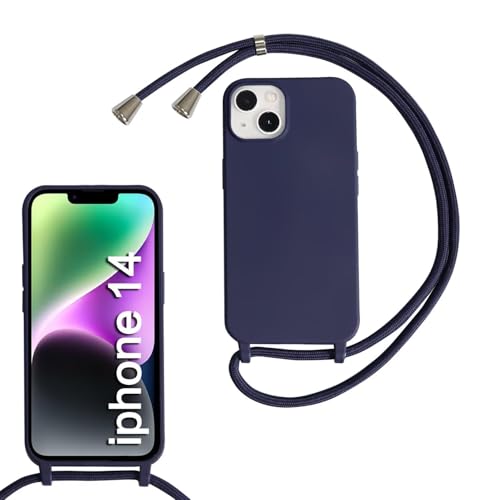 Haygdz Silikon Handykette für iPhone 14 Hülle mit Band,Verstellbarer Halskette Handyhülle,Necklace Hülle mit Band,Handyhülle für zum Umhängen,Case mit Schnur, Dunkelblau Haygdz Silikon Handykette für iPhone 14 Hülle mit Band,Verstellbarer Halskette Handyhülle,Necklace Hülle mit Band,Handyhülle für zum Umhängen,Case mit Schnur, Dunkelblau von Haygdz