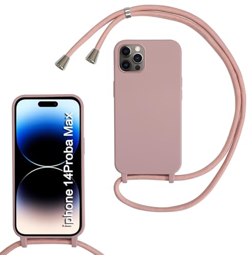 Haygdz Silikon Handykette für iPhone 14 Pro Max Hülle mit Band,Verstellbarer Halskette Handyhülle,Necklace Hülle mit Band,Handyhülle für zum Umhängen,Case mit Schnur, Sand Pink Haygdz Silikon Handykette für iPhone 14 Pro Max Hülle mit Band,Verstellbarer Halskette Handyhülle,Necklace Hülle mit Band,Handyhülle für zum Umhängen,Case mit Schnur, Sand Pink von Haygdz