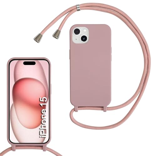 Haygdz Silikon Handykette für iPhone 15 Hülle mit Band,Verstellbarer Halskette Handyhülle,Necklace Hülle mit Band,Handyhülle für zum Umhängen,Case mit Schnur, Sand Pink Haygdz Silikon Handykette für iPhone 15 Hülle mit Band,Verstellbarer Halskette Handyhülle,Necklace Hülle mit Band,Handyhülle für zum Umhängen,Case mit Schnur, Sand Pink von Haygdz
