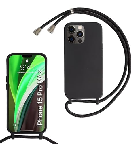 Haygdz Silikon Handykette für iPhone 15 Pro Max Hülle mit Band,Verstellbarer Halskette Handyhülle,Necklace Hülle mit Band,Handyhülle für zum Umhängen,Case mit Schnur, Schwarz Haygdz Silikon Handykette für iPhone 15 Pro Max Hülle mit Band,Verstellbarer Halskette Handyhülle,Necklace Hülle mit Band,Handyhülle für zum Umhängen,Case mit Schnur, Schwarz von Haygdz