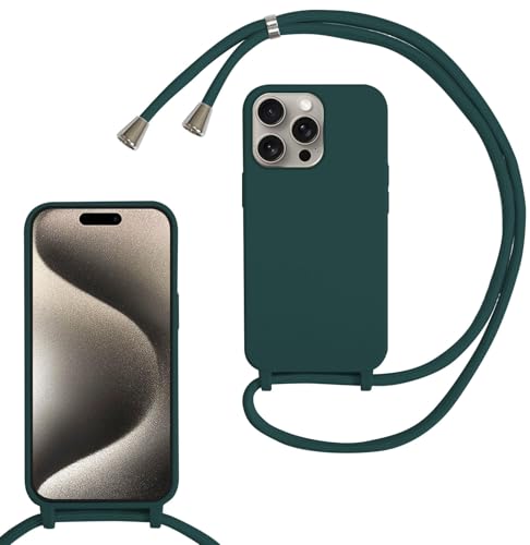 Haygdz Silikon Handykette für iPhone 16 Pro Max Hülle mit Band,Verstellbarer Halskette Handyhülle,Necklace Hülle mit Band,Handyhülle für zum Umhängen,Case mit Schnur, Dunkelgrün Haygdz Silikon Handykette für iPhone 16 Pro Max Hülle mit Band,Verstellbarer Halskette Handyhülle,Necklace Hülle mit Band,Handyhülle für zum Umhängen,Case mit Schnur, Dunkelgrün von Haygdz