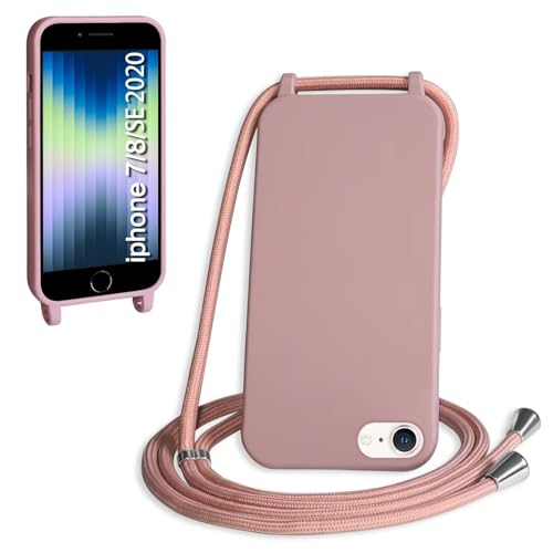 Haygdz Silikon Handykette für iPhone 7/8/iPhone SE 2020 Hülle mit Band,Verstellbarer Halskette Handyhülle,Necklace Hülle mit Band,Handyhülle für zum Umhängen,Case mit Schnur, Sand Pink Haygdz Silikon Handykette für iPhone 7/8/iPhone SE 2020 Hülle mit Band,Verstellbarer Halskette Handyhülle,Necklace Hülle mit Band,Handyhülle für zum Umhängen,Case mit Schnur, Sand Pink von Haygdz